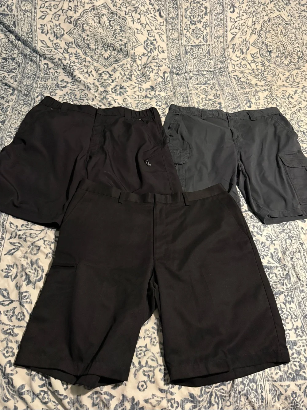 Men's Size 38 Lot Classic Black and Charcoal Shorts - 3-Pack